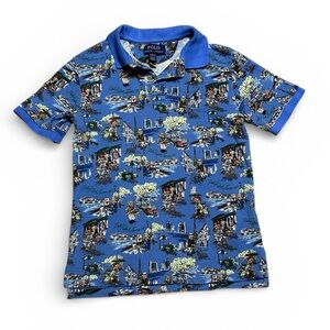 Polo Ralph Lauren Paris Bear Classic Fit Polo Shirt blue boys youth size M 10/12